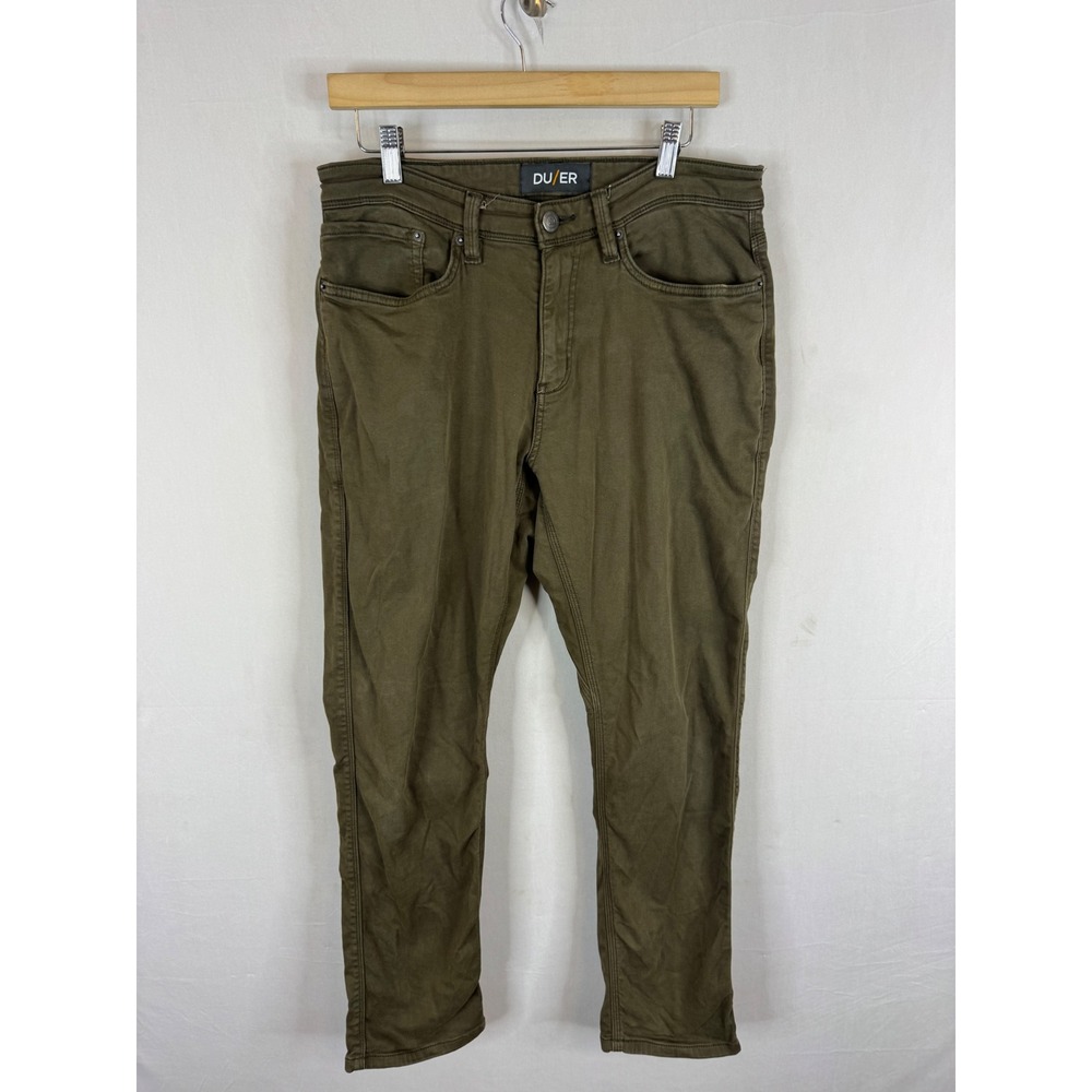 DU/ER N2X Relaxed Taper Pants Olive Green 32x30 Performance Stretch Trousers